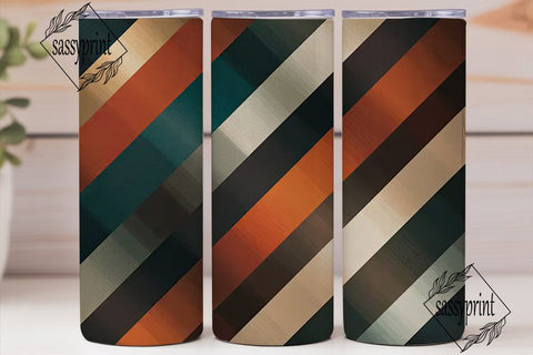 Retro Abstract Stripes 20oz Tumbler Wrap Sublimation sassyprint 
