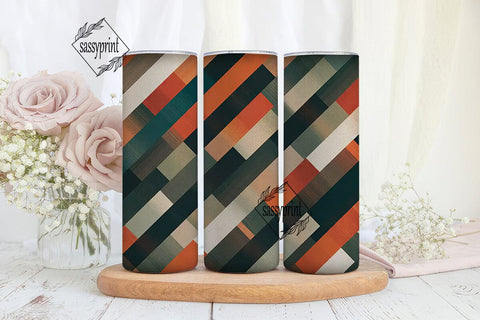 Retro Abstract Stripes 20oz Tumbler Wrap Sublimation sassyprint 