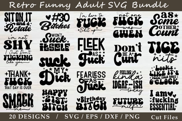 Retro Adult SVG Bundle, Adult SVG Bundle, Adult Design SVG akazaddesign 
