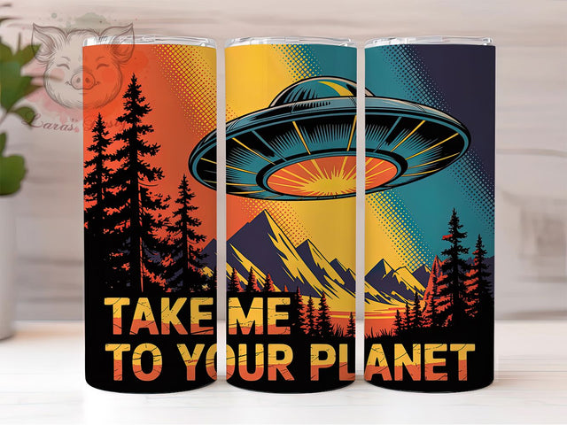 Retro Alien Quote 20oz Tumbler, Alien Quote Wrap, Space Sublimation PNG, 20oz Tumbler Wrap, Cosmic Design Sublimation, Funny Sci-Fi Quote, Extraterrestrial Theme Wrap Sublimation Lara' s Designs 