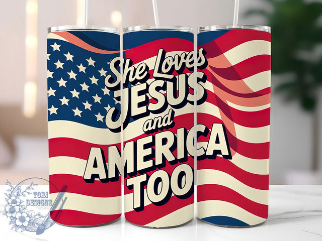 Retro America Faith 20oz Tumbler Wrap, Faith Patriotic Design, Jesus And America, Sublimation Wrap, 20oz Tumbler Design, PNG Tumbler Wrap, Independence Day Sublimation ToriDesigns 