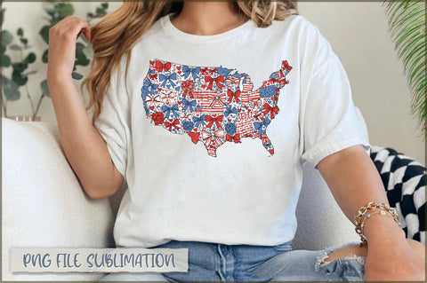Retro America USA Map 4th of July PNG Sublimation Shetara Begum 