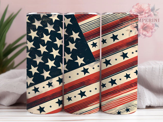 Retro American Flag Tumbler Wrap, Patriotic Tumbler Wrap, Stars and Stripes Tumbler, 20oz Tumbler Sublimation, Retro American Flag Tumbler, Digital Tumbler, Fourth of July Tumber Sublimation Li Zamperini 