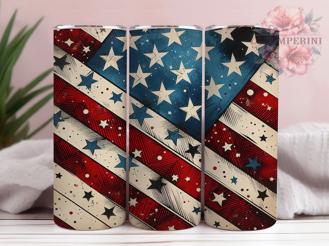 Retro American Flag Tumbler Wrap, Patriotic Tumbler Wrap, Stars and Stripes Tumbler, 20oz Tumbler Sublimation, Retro American Flag Tumbler, Digital Tumbler, Fourth of July Tumber Sublimation Li Zamperini 