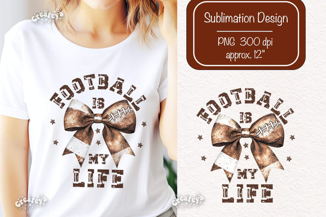Retro American Football PNG quote sublimation t-shirt design Bow png clipart Sublimation Createya Design 