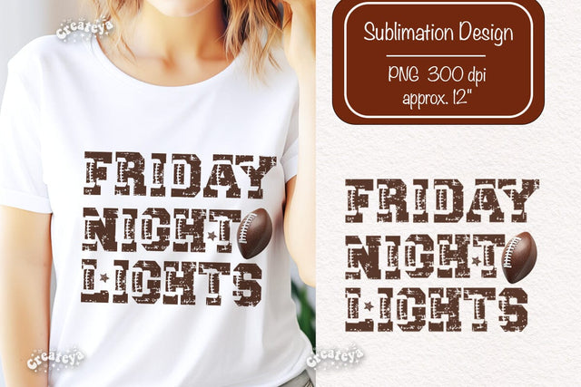 Retro American Football PNG quote sublimation t-shirt design Friday night Sublimation Createya Design 