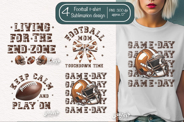 Retro American Football PNG Sublimation t-shirt design Football mom Coquette Bow png Game Day Sublimation Createya Design 