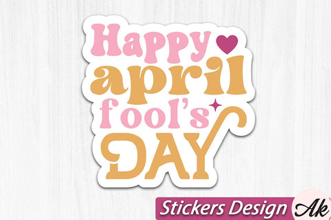 Retro April Fools Day Stickers SVG Bundle SVG akazaddesign 