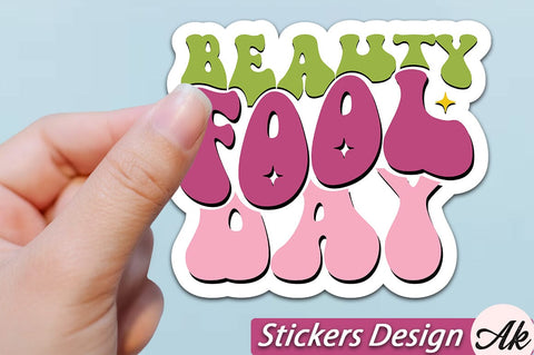 Retro April Fools Day Stickers SVG Bundle SVG akazaddesign 