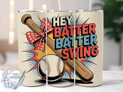 Retro Baseball Batter Swing 20oz Tumbler, Hey Batter Batter Swing, Sublimation Wrap, 20oz Tumbler Design, Sports Gift, PNG Tumbler Wrap, Baseball Theme Sublimation ToriDesigns 