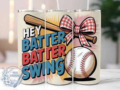 Retro Baseball Batter Swing 20oz Tumbler, Hey Batter Batter Swing, Sublimation Wrap, 20oz Tumbler Design, Sports Gift, PNG Tumbler Wrap, Baseball Theme Sublimation ToriDesigns 