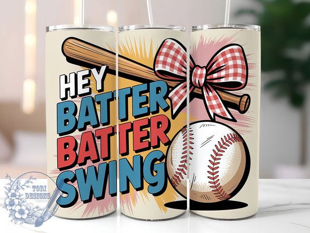Retro Baseball Batter Swing 20oz Tumbler, Hey Batter Batter Swing, Sublimation Wrap, 20oz Tumbler Design, Sports Gift, PNG Tumbler Wrap, Baseball Theme Sublimation ToriDesigns 