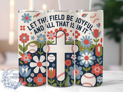 Retro Baseball Joyful Field 20oz Tumbler, Joyful Field Quote, Sublimation Wrap, 20oz Tumbler Design, Sports Gift, PNG Tumbler Wrap, Baseball Theme Sublimation ToriDesigns 