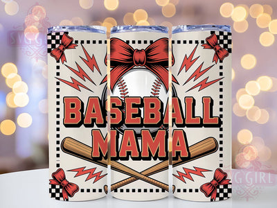 Retro Baseball Mama 20oz Tumbler Wrap, Baseball Mama Design, Sublimation Wrap, 20oz Tumbler Design, PNG Tumbler Wrap, Sports Mom, Vintage Baseball Sublimation SvggirlplusArt 