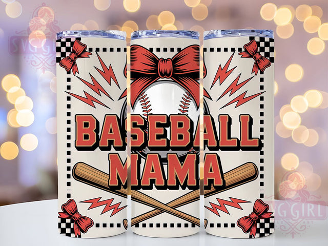 Retro Baseball Mama 20oz Tumbler Wrap, Baseball Mama Design, Sublimation Wrap, 20oz Tumbler Design, PNG Tumbler Wrap, Sports Mom, Vintage Baseball Sublimation SvggirlplusArt 