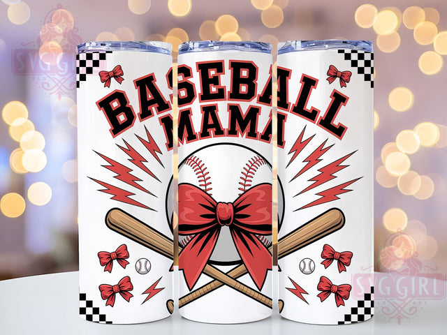 Retro Baseball Mama 20oz Tumbler Wrap, Baseball Mama Design, Sublimation Wrap, 20oz Tumbler Design, PNG Tumbler Wrap, Sports Mom, Vintage Baseball Sublimation SvggirlplusArt 
