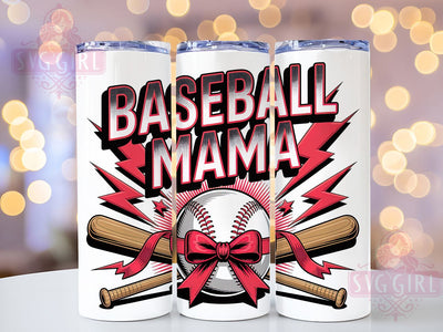 Retro Baseball Mama 20oz Tumbler Wrap, Baseball Mama Design, Sublimation Wrap, 20oz Tumbler Design, PNG Tumbler Wrap, Sports Mom, Vintage Baseball Sublimation SvggirlplusArt 