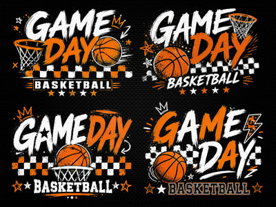 Retro Basketball Game Day PNG, Checkered Lightning Bolt T-Shirt Desig SVG DesignDestine 
