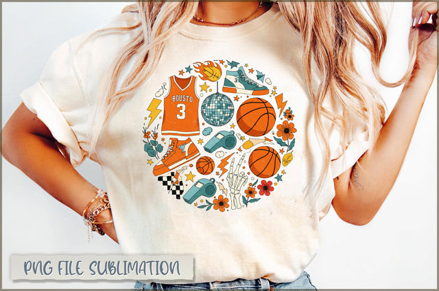 Retro Basketball PNG, Basketball Mom Shirt PNG Sublimation Shetara Begum 