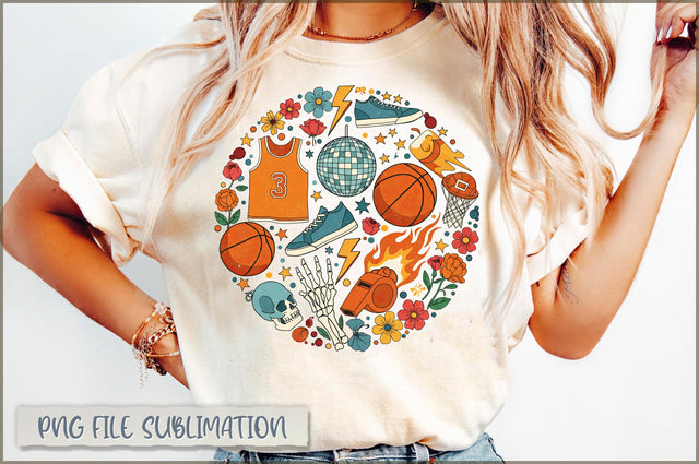 Retro Basketball PNG, Basketball Mom Shirt PNG Sublimation Shetara Begum 