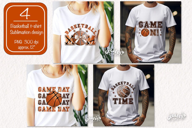 Retro Basketball quote Bundle sublimation t-shirt design Basketball and Bows png Game day Basketball mom Sublimation Createya Design 