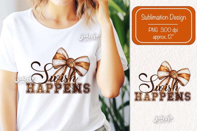 Retro Basketball quote sublimation t-shirt design Basketball and Bows png Coquette Sublimation Createya Design 