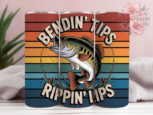 Retro Bass Fishing 20oz Tumbler, Bass Fishing, Fishing Life, Tumbler Wrap, Sublimation Design, Outdoor Hobby, 20oz Tumbler Sublimation Li Zamperini 
