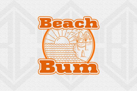 Retro Beach Bum SVG Summer Sunset Surf Cut File SVG BillahCrafts 