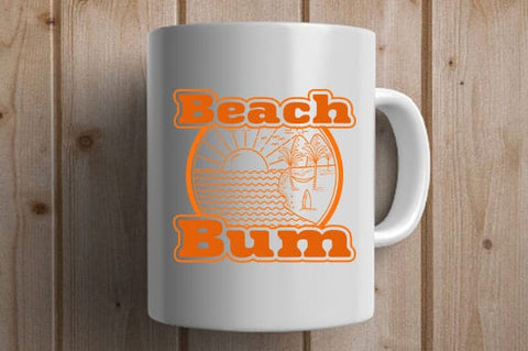 Retro Beach Bum SVG Summer Sunset Surf Cut File SVG BillahCrafts 