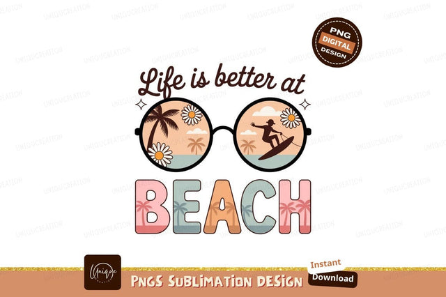 Retro Beach Vibes Sunglasses Surfer summer Sublimation Designangry 