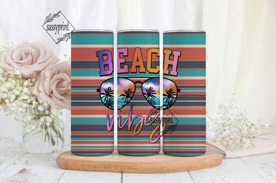 Retro Beach Vibes Sunglasses Vacation 20 oz Skinny Tumbler Sublimation Design Digital Download PNG Instant DIGITAL ONLY, Tumbler Wrap Sublimation sassyprint 