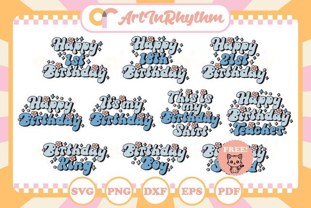 Retro Birthday Boy Svg, Birthday Svg, Happy Birthday Svg, Birthday Shirt Designs SVG Artinrhythm shop 