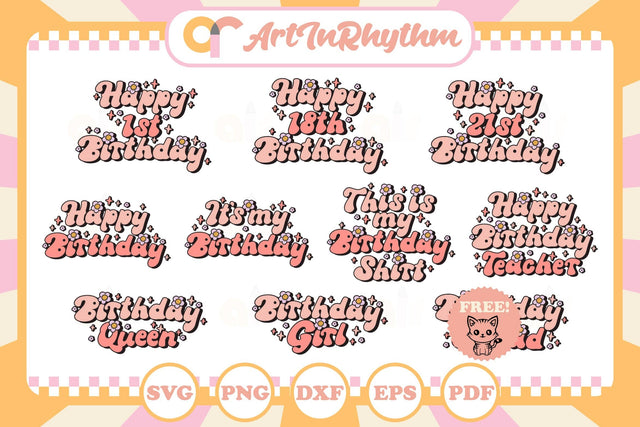 Retro Birthday Girl Svg, Birthday Svg, Happy Birthday Svg, Birthday Shirt Designs SVG Artinrhythm shop 