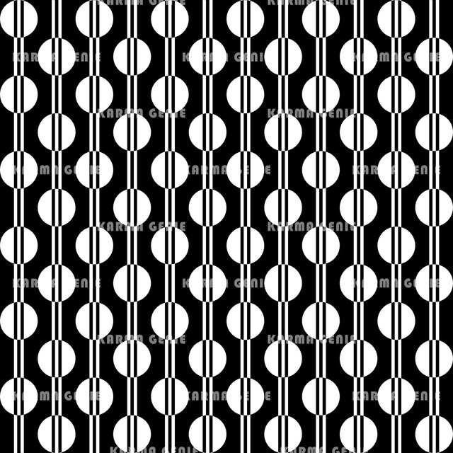 Retro Black And White 1960s Style Circles And Stripes Pattern Digital Paper Digital Pattern Karma Genie Graphics 