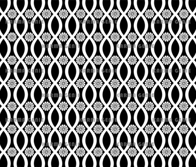 Retro Black And White 70s Twisted Lines And Flowers Pattern Digital Paper Digital Pattern Karma Genie Graphics 