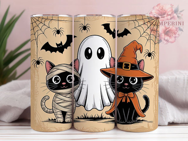 Retro Black Cat Pumpkin Halloween Tumbler, Pumpkin Gothic Cup, Halloween Autumn Wrap, 20Oz Sublimation Design, Vintage Cat Mug, Spooky Fall Drinkware, Gothic Halloween Tumbler Sublimation Li Zamperini 
