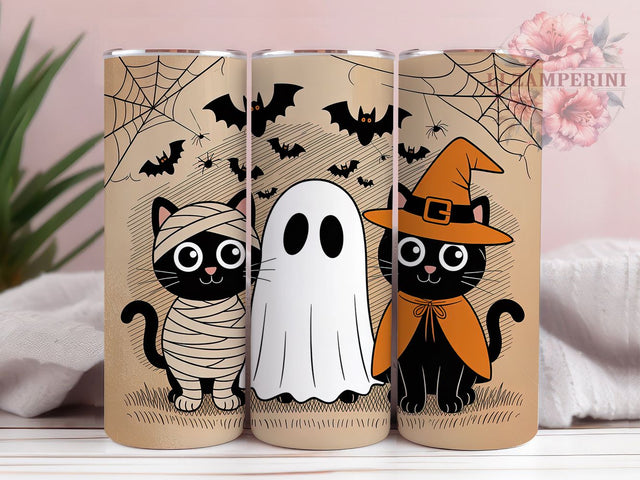 Retro Black Cat Pumpkin Halloween Tumbler, Pumpkin Gothic Cup, Halloween Autumn Wrap, 20Oz Sublimation Design, Vintage Cat Mug, Spooky Fall Drinkware, Gothic Halloween Tumbler Sublimation Li Zamperini 