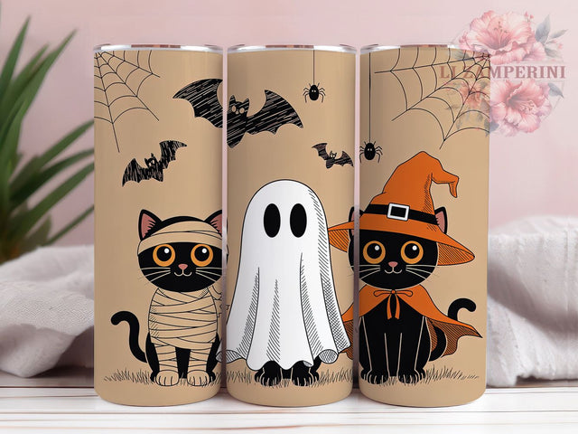 Retro Black Cat Pumpkin Halloween Tumbler, Pumpkin Gothic Cup, Halloween Autumn Wrap, 20Oz Sublimation Design, Vintage Cat Mug, Spooky Fall Drinkware, Gothic Halloween Tumbler Sublimation Li Zamperini 