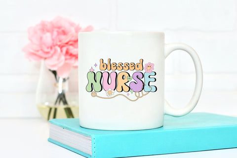 Retro Blessed Nurse Sublimation Design Sublimation CraftLabSVG 