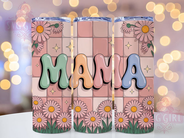 Retro Boho Colorful Mama Tumbler, Colorful Mama, Hippie Style, Sublimation Art, 20oz Tumbler, Vintage Theme, Funky Design Sublimation SvggirlplusArt 