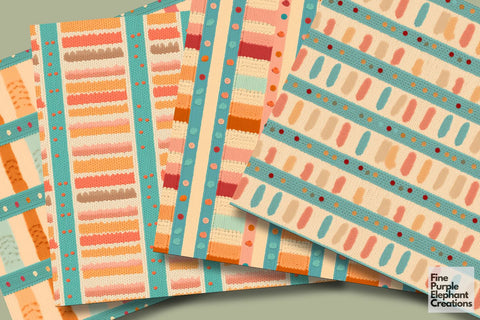 Retro Boho Knit Granny Square Crochet Digital Pattern Fine Purple Elephant Creations 