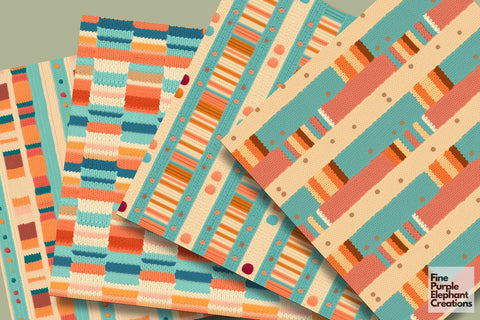 Retro Boho Knit Granny Square Crochet Digital Pattern Fine Purple Elephant Creations 