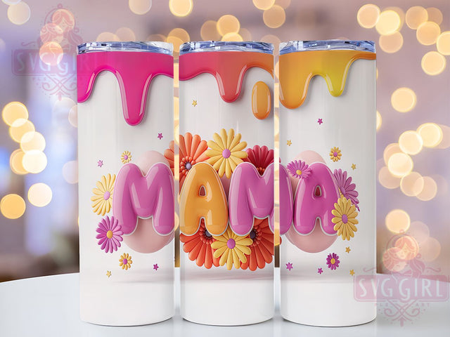 Retro Boho Mama 70s Inspired Tumbler Wrap, Retro Mom Design, Inflated Letter Tumbler, 20oz Hippie Tumbler, Custom Boho Cup Wrap, Vintage Mom Sublimation, 70s Inspired Tumbler Template Sublimation SvggirlplusArt 