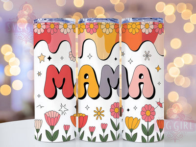 Retro Boho Mama 70s Inspired Tumbler Wrap, Retro Mom Design, Inflated Letter Tumbler, 20oz Hippie Tumbler, Custom Boho Cup Wrap, Vintage Mom Sublimation, 70s Inspired Tumbler Template Sublimation SvggirlplusArt 