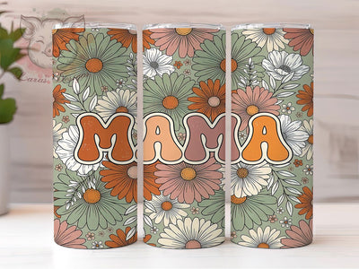 Retro Boho Mama Floral 20oz Tumbler, Retro Boho Mama, Boho Mama Floral, Mama Floral Tumbler, Retro Mama Tumbler, Boho Tumbler, Floral Tumbler, 20oz Tumbler Sublimation Lara' s Designs 