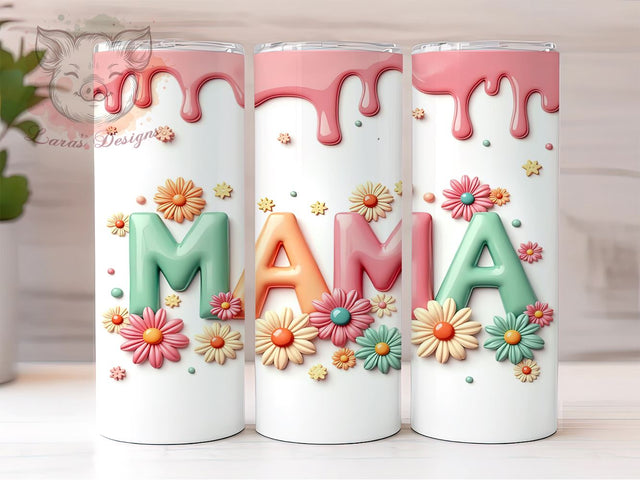 Retro Boho Tumbler, Mama Inflated Tumbler, Floral Mom Tumbler, 20oz Tumbler Wrap, Sublimation Design, Digital Download, Cricut Design, Silhouette Design, DIY Tumbler Sublimation Lara' s Designs 