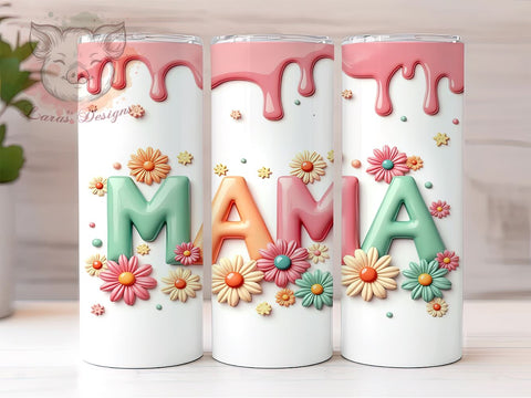 Retro Boho Tumbler, Mama Inflated Tumbler, Floral Mom Tumbler, 20oz Tumbler Wrap, Sublimation Design, Digital Download, Cricut Design, Silhouette Design, DIY Tumbler Sublimation Lara' s Designs 