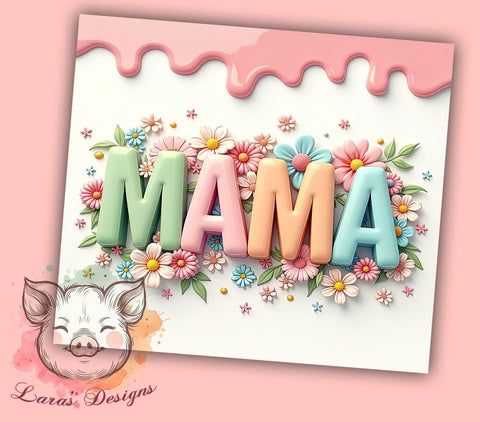 Retro Boho Tumbler, Mama Inflated Tumbler, Floral Mom Tumbler, 20oz Tumbler Wrap, Sublimation Design, Digital Download, Cricut Design, Silhouette Design, DIY Tumbler Sublimation Lara' s Designs 