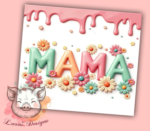 Retro Boho Tumbler, Mama Inflated Tumbler, Floral Mom Tumbler, 20oz Tumbler Wrap, Sublimation Design, Digital Download, Cricut Design, Silhouette Design, DIY Tumbler Sublimation Lara' s Designs 