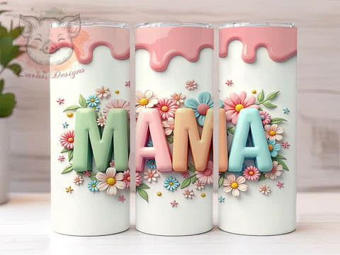 Retro Boho Tumbler, Mama Inflated Tumbler, Floral Mom Tumbler, 20oz Tumbler Wrap, Sublimation Design, Digital Download, Cricut Design, Silhouette Design, DIY Tumbler Sublimation Lara' s Designs 